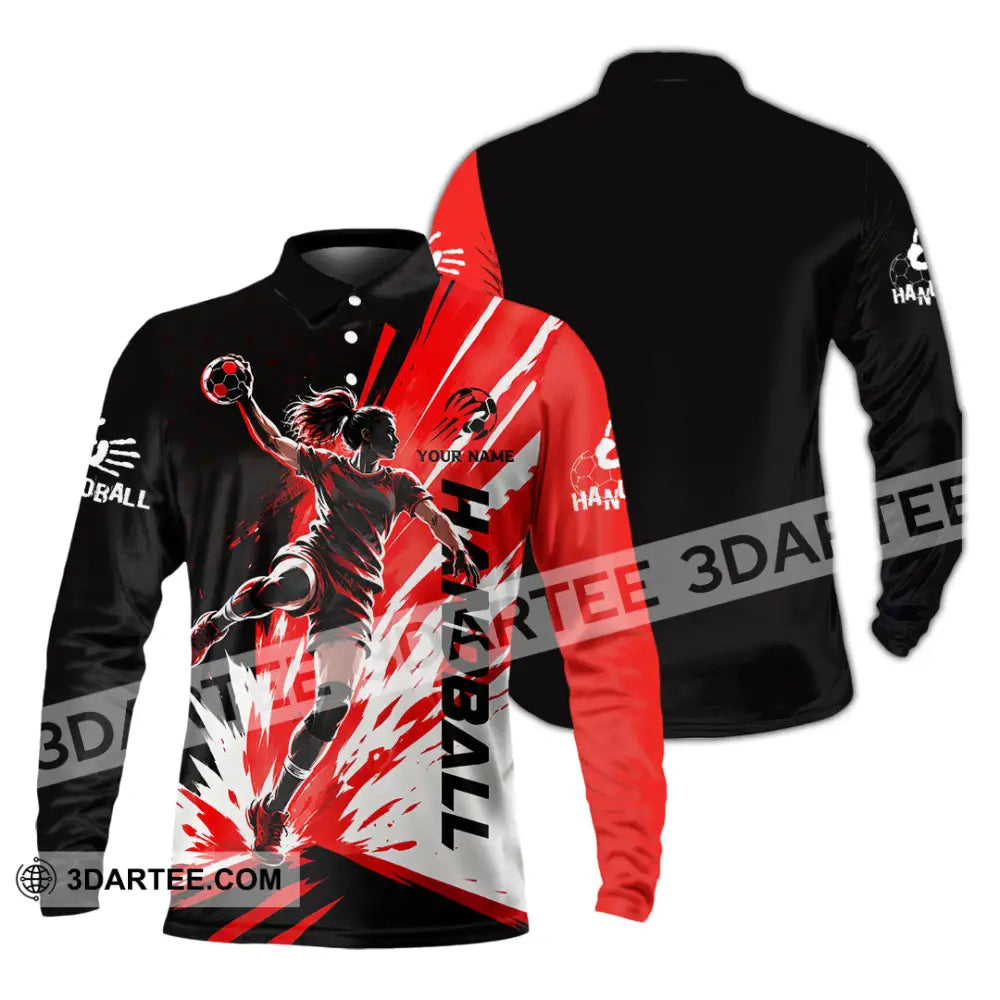 Women Shirt - Custom Handball Shirt - Long Sleeve Polo / S - T-shirt