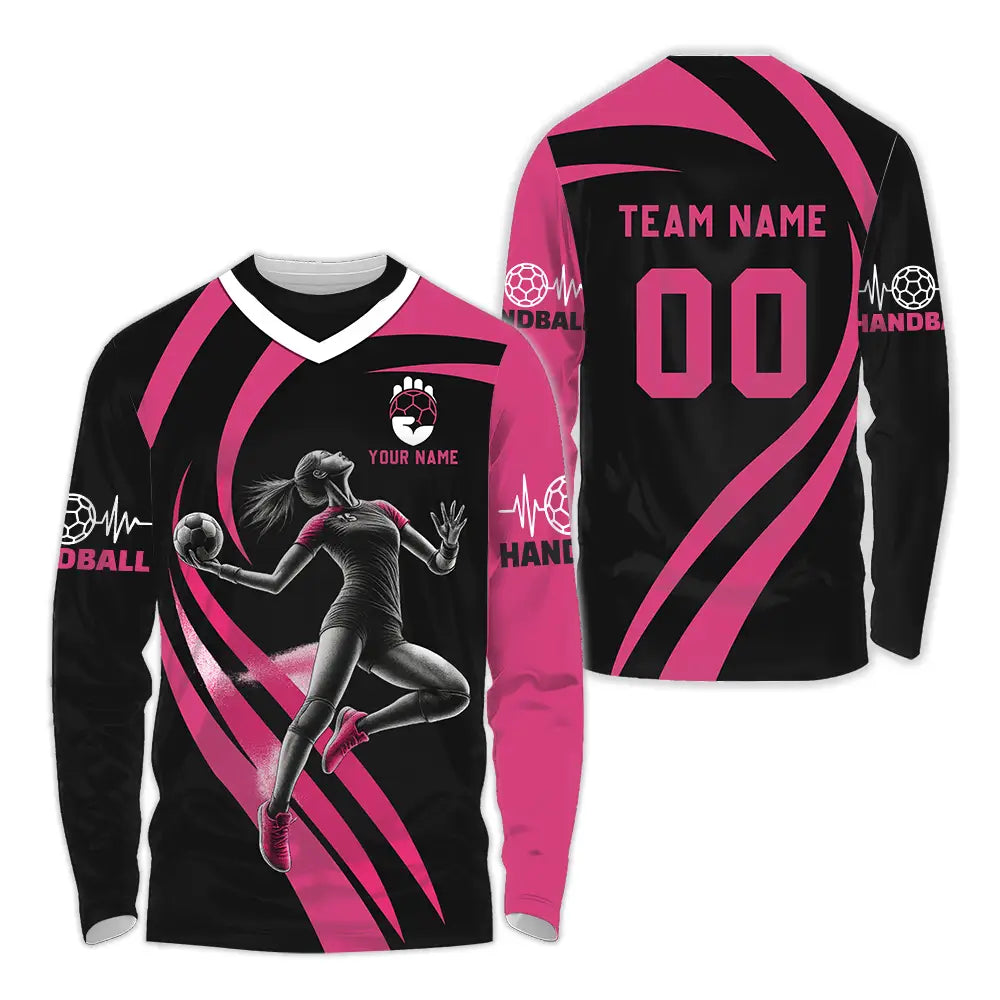 Women Shirt - Custom Handball Player Shirt Long Sleeve Shirt / S T-shirt