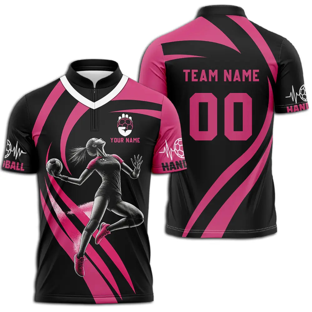 Women Shirt - Custom Handball Player Shirt Zipper Polo Shirt / S T-shirt