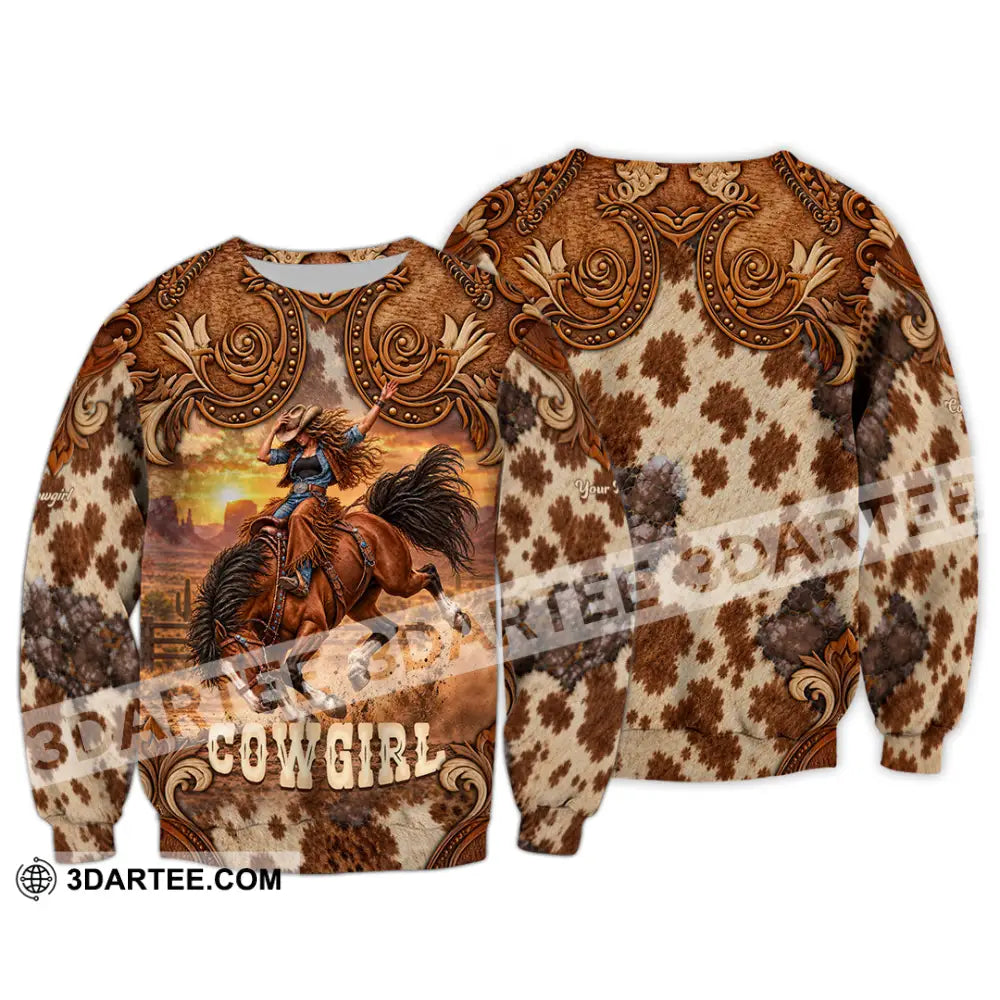 Women Shirt - Custom Horse Girl Cowgirl Shirt - Long Sleeve / S - T-shirt