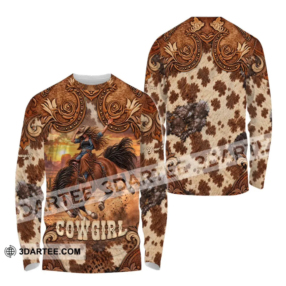 Women Shirt - Custom Horse Girl Cowgirl Shirt - Long Sleeve Shirt / S - T-shirt
