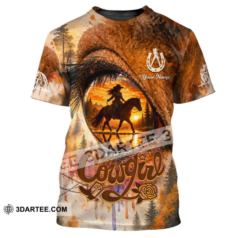 Women Shirt - Custom Horse Girl Cowgirl Shirt - T-Shirt / S - T-shirt