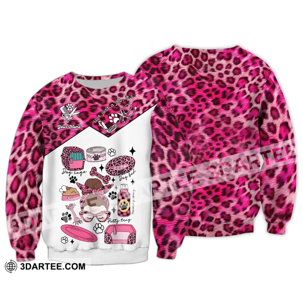 Women Shirt - Custom It’s Not Just A Job It’s Love Pet Groomer Shirt Long Sleeve / S T-shirt