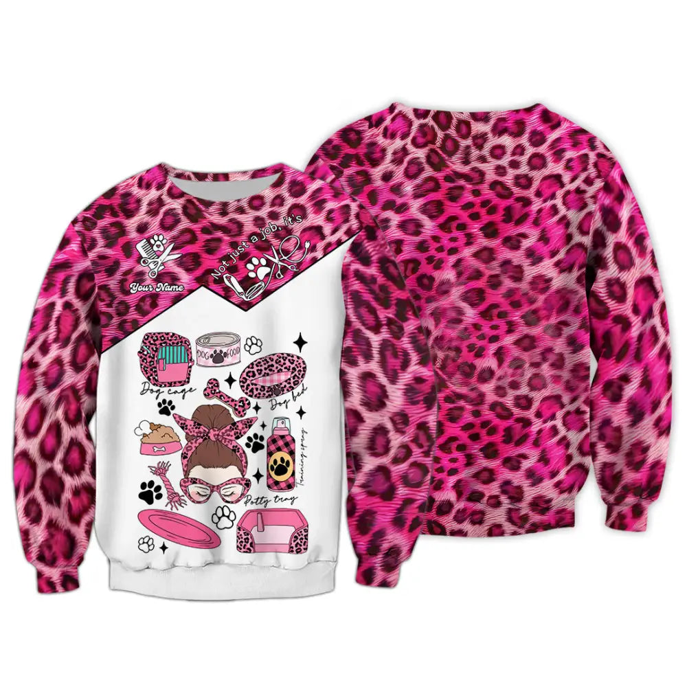 Women Shirt - Custom It’s Not Just A Job It’s Love Pet Groomer Shirt Long Sleeve / S T-shirt