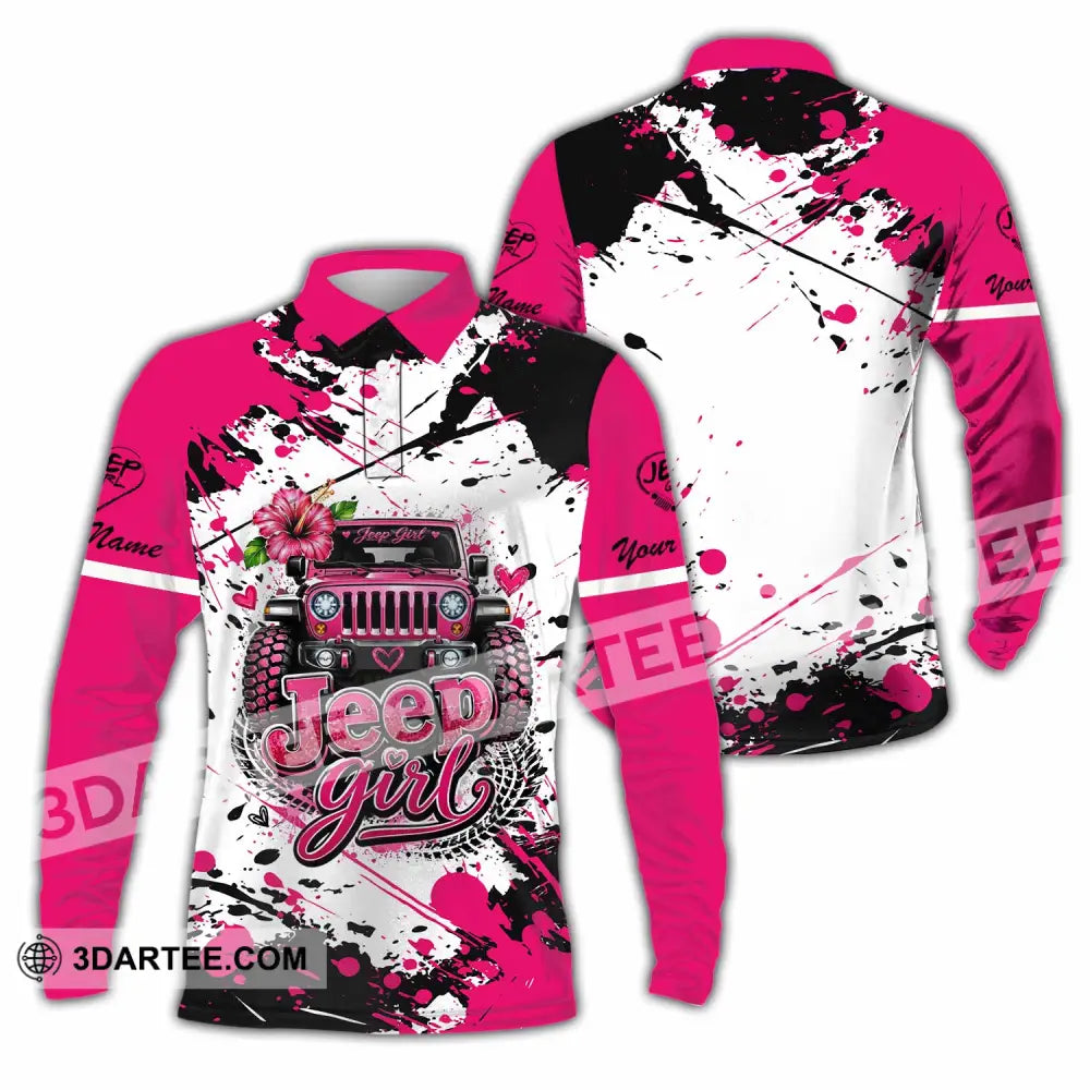 Women Shirt - Custom Jeep Girl Shirt - Long Sleeve Polo / S - T-shirt
