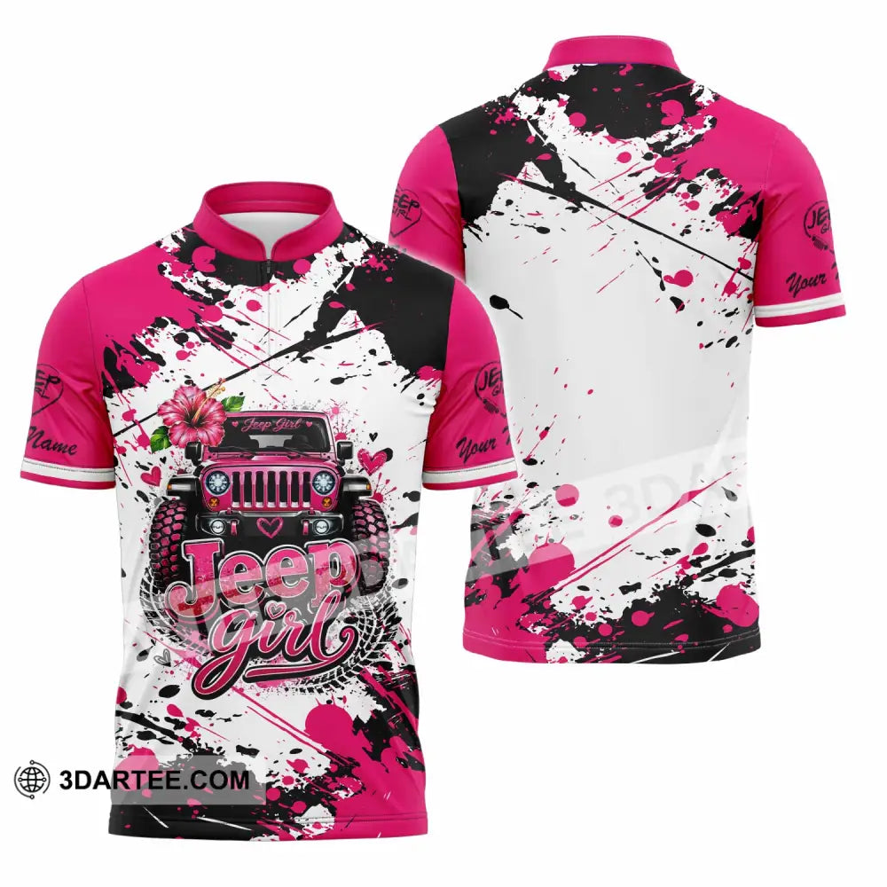 Women Shirt - Custom Jeep Girl Shirt - Zipper Polo Shirt / S - T-shirt