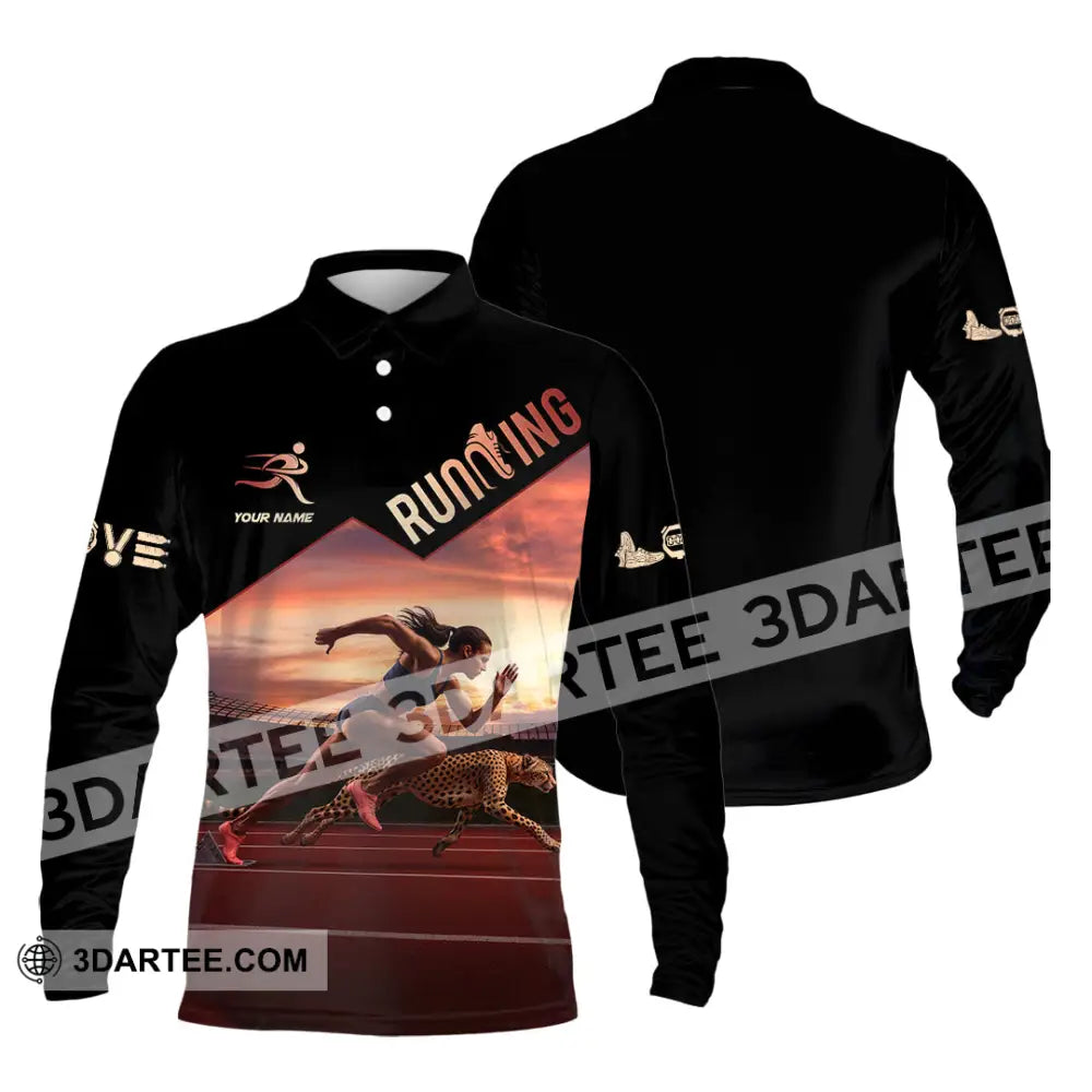 Women Shirt - Custom Love Running Player Shirt Long Sleeve Polo / S T-shirt