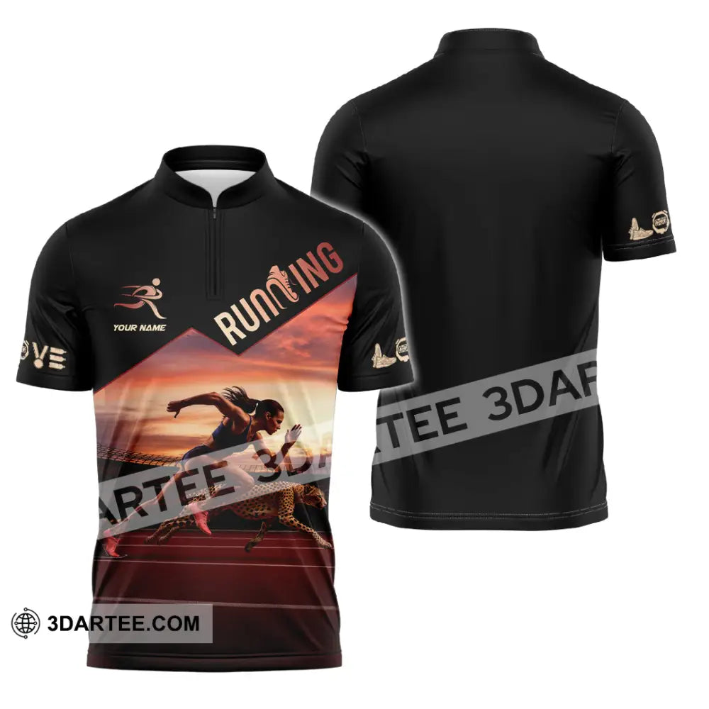 Women Shirt - Custom Love Running Player Shirt Zipper Polo Shirt / S T-shirt