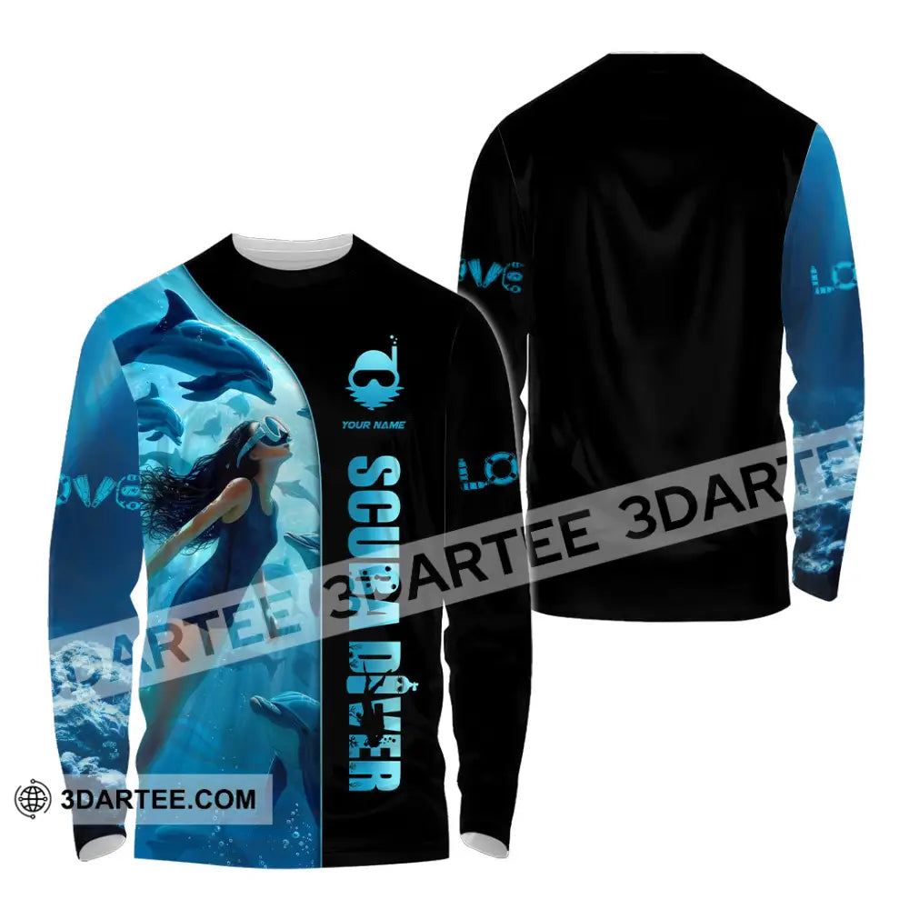 Women Shirt - Custom Love Scuba Diving Shirt For Diver Long Sleeve Shirt / S T-shirt