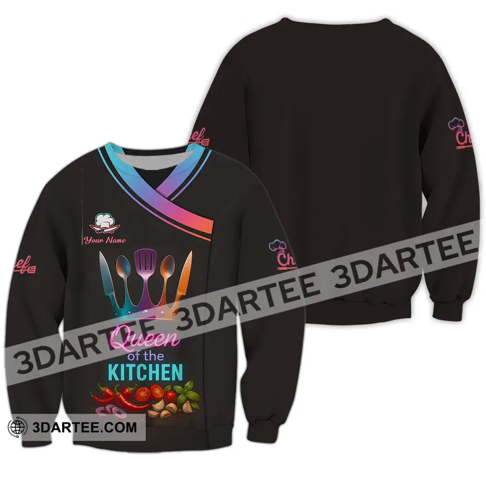 Women Shirt - Custom Queen Of The Kitchen Master Chef Shirt Long Sleeve / S T-shirt