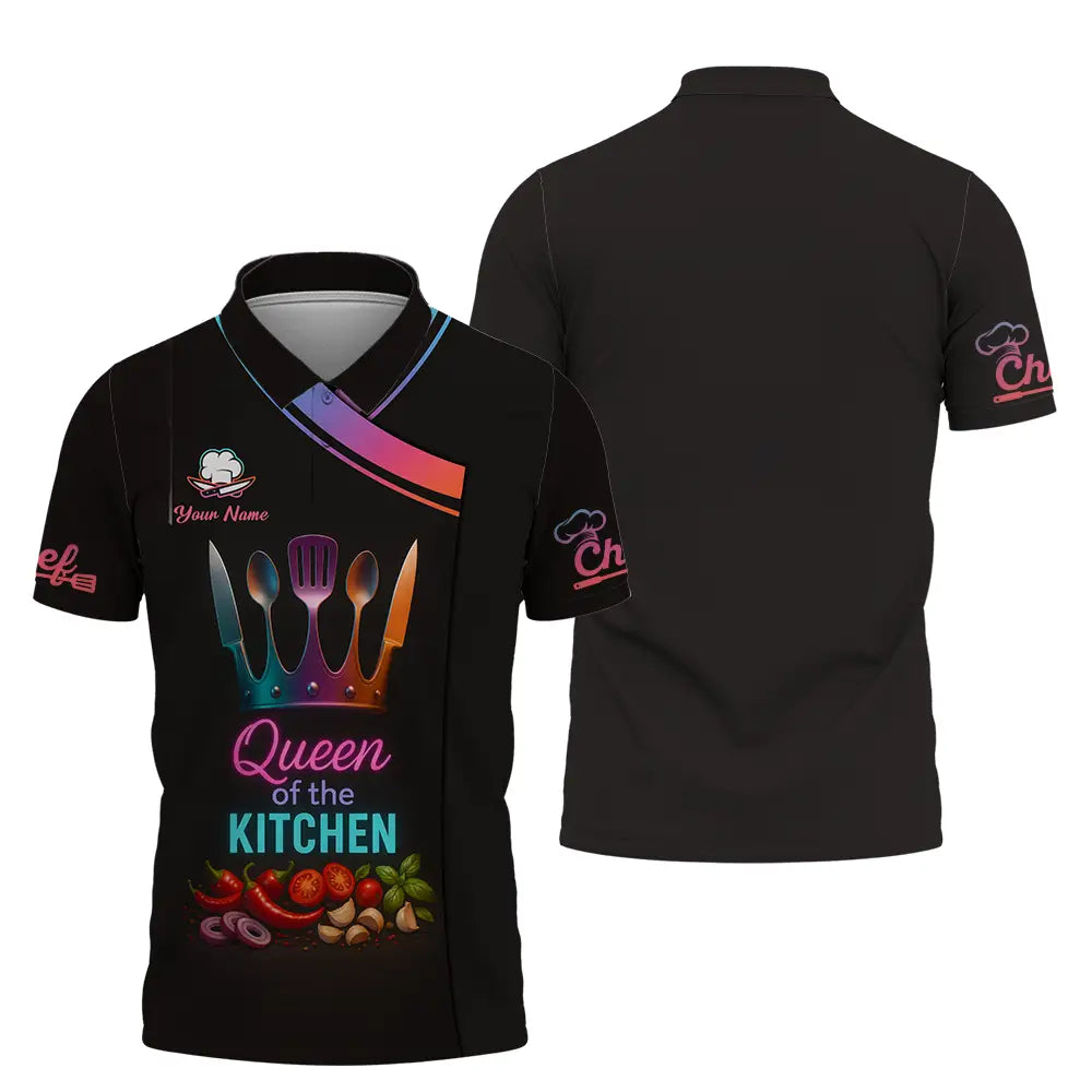 Women Shirt - Custom Queen Of The Kitchen Master Chef Shirt Polo Shirt / S T-shirt