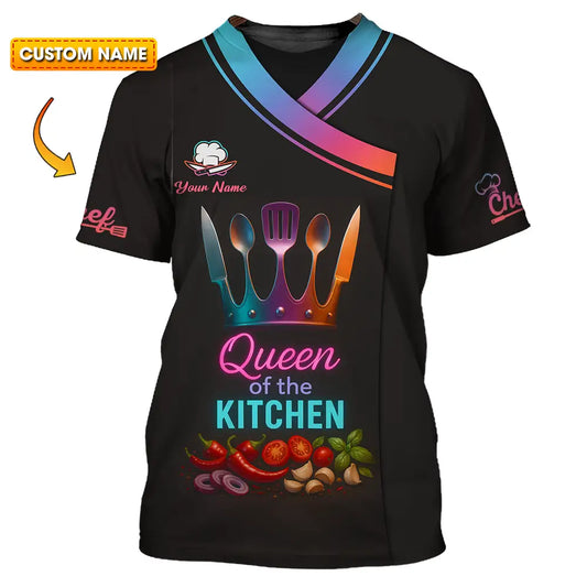 Women Shirt - Custom Queen Of The Kitchen Master Chef Shirt T-shirt