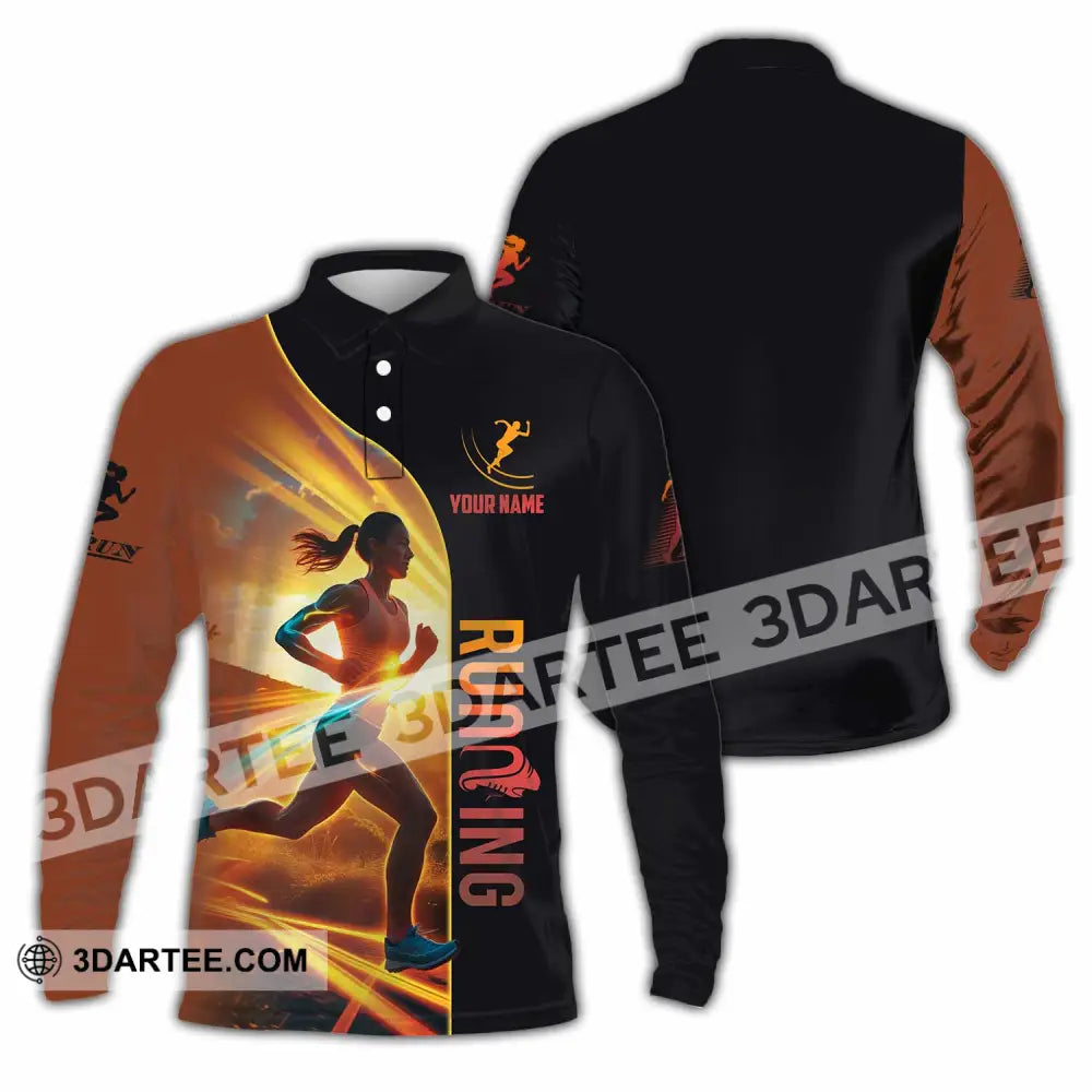 Women Shirt - Custom Running Shirt Long Sleeve Polo / S T-shirt