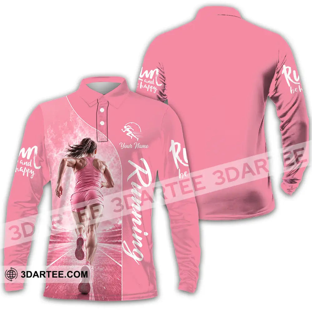 Women Shirt - Custom Running Shirt - Long Sleeve Polo / S - T-shirt