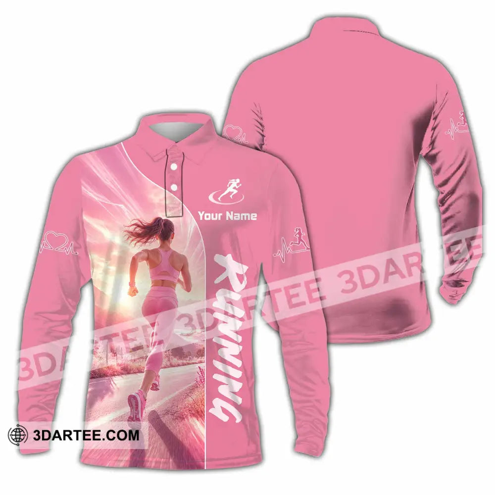 Women Shirt - Custom Running Shirt - Long Sleeve Polo / S - T-shirt