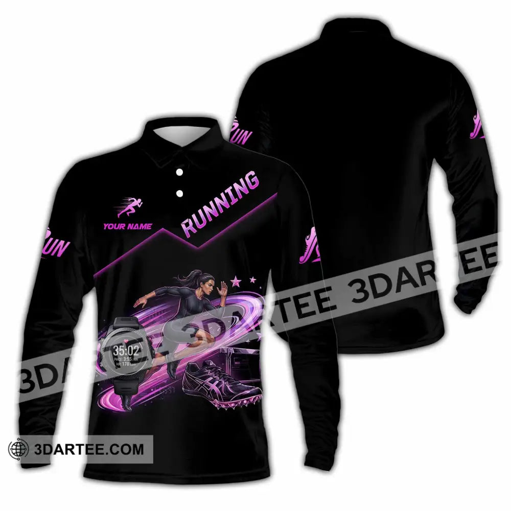 Women Shirt - Custom Running Shirt - Long Sleeve Polo / S - T-shirt