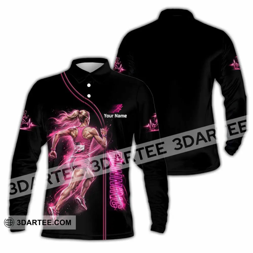Women Shirt - Custom Running Shirt - Long Sleeve Polo / S - T-shirt