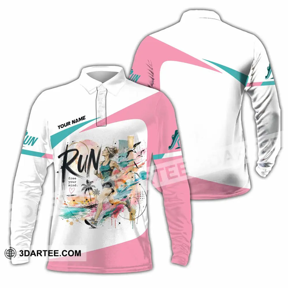Women Shirt - Custom Running Shirt - Long Sleeve Polo / S - T-shirt