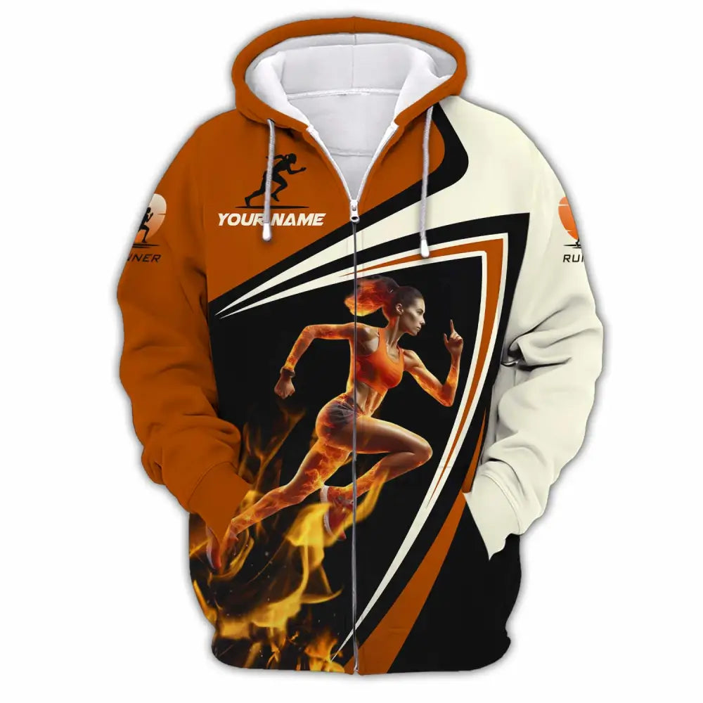 Women Shirt - Custom Running Women Runner Shirt Zipper Hoodie / S T-shirt