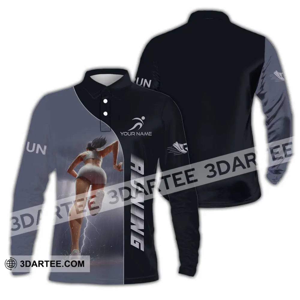 Women Shirt - Custom Running Sport Shirt Long Sleeve Polo / S T-shirt
