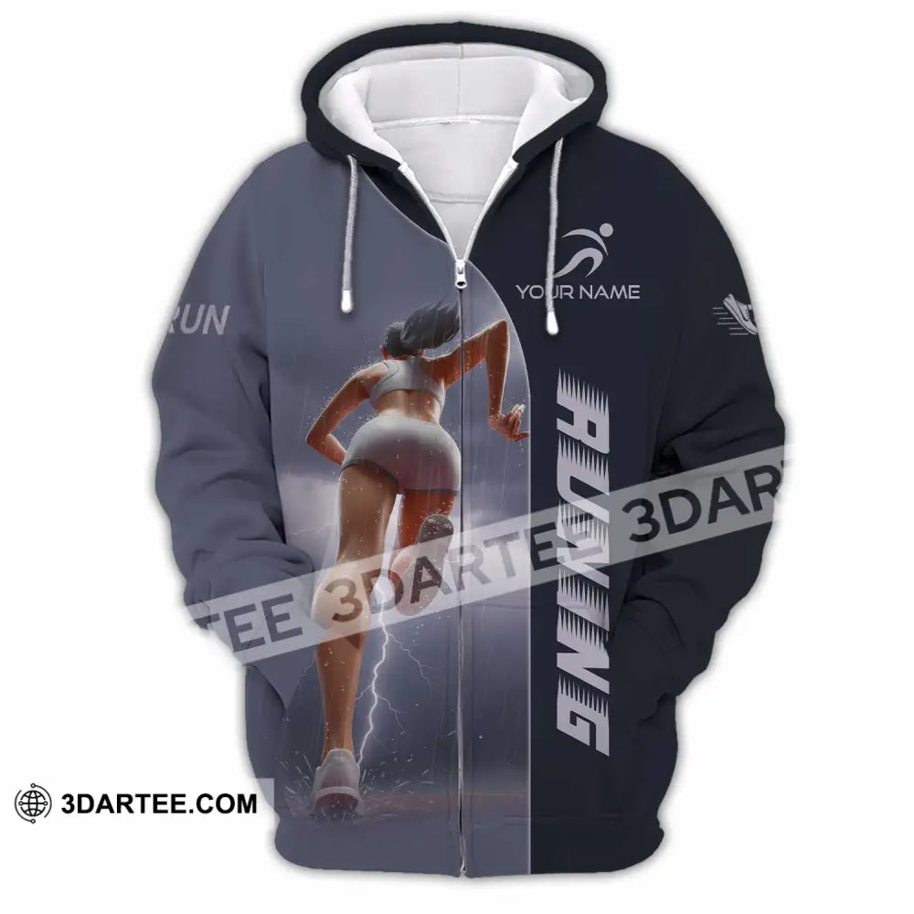 Women Shirt - Custom Running Sport Shirt Zipper Hoodie / S T-shirt