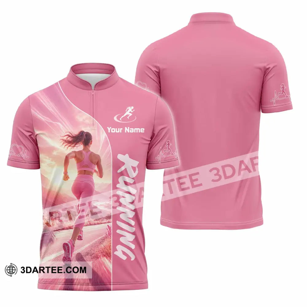 Women Shirt - Custom Running Shirt - Zipper Polo Shirt / S - T-shirt