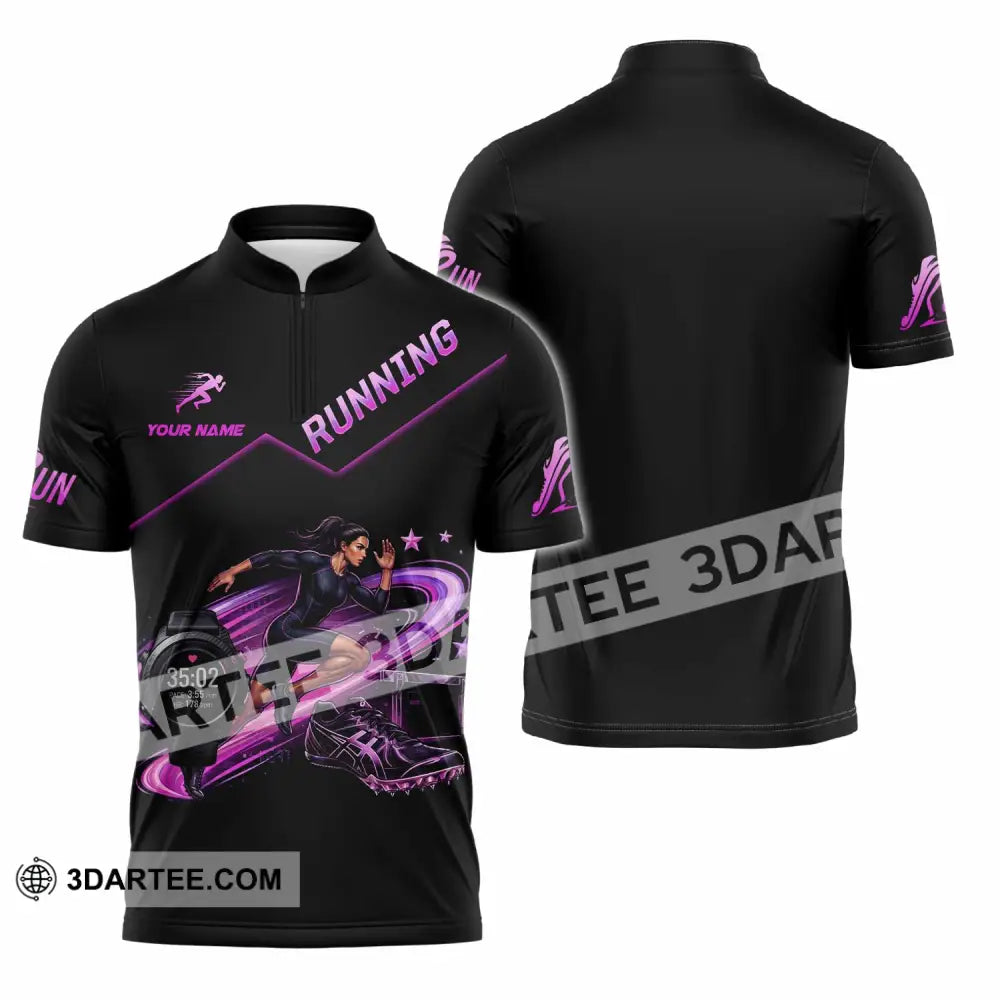 Women Shirt - Custom Running Shirt - Zipper Polo Shirt / S - T-shirt