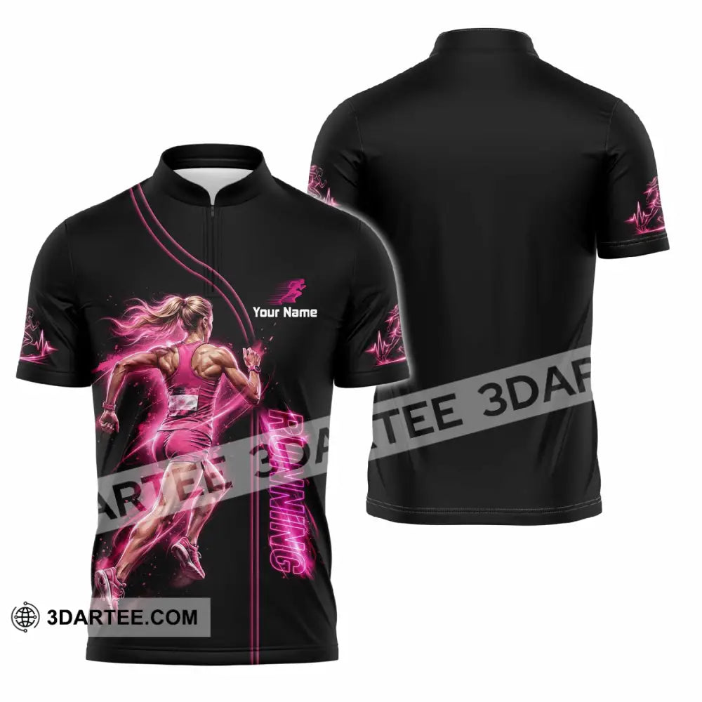 Women Shirt - Custom Running Shirt - Zipper Polo Shirt / S - T-shirt