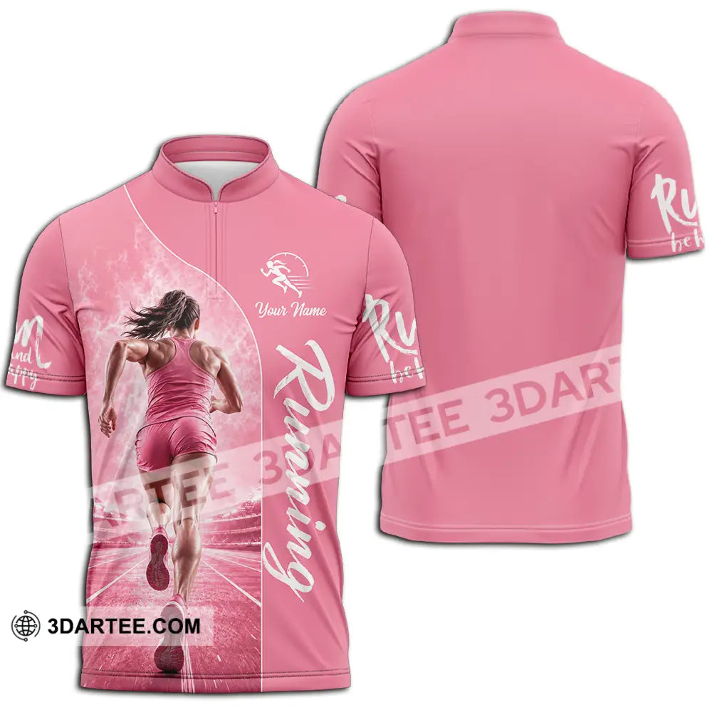 Women Shirt - Custom Running Shirt - Zipper Polo Shirt / S - T-shirt