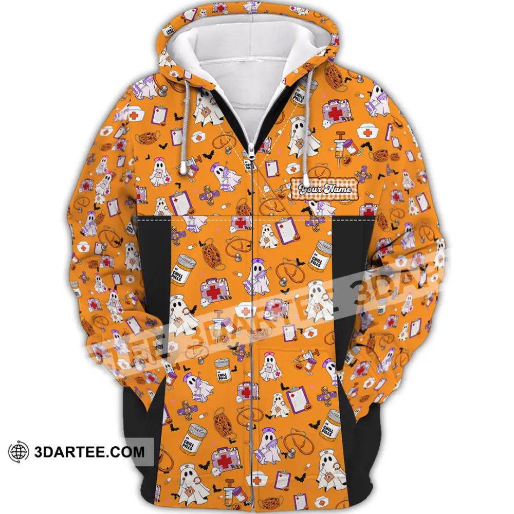 Women Shirt - Custom Scrubstar Fright Friends Halloween Shirt Zipper Hoodie / S T-shirt