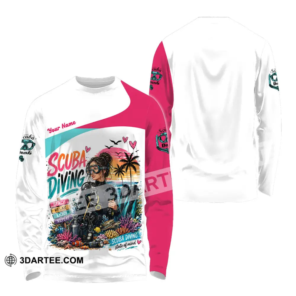 Women Shirt - Custom Scuba Diving Shirt - Long Sleeve Shirt / S - T-shirt