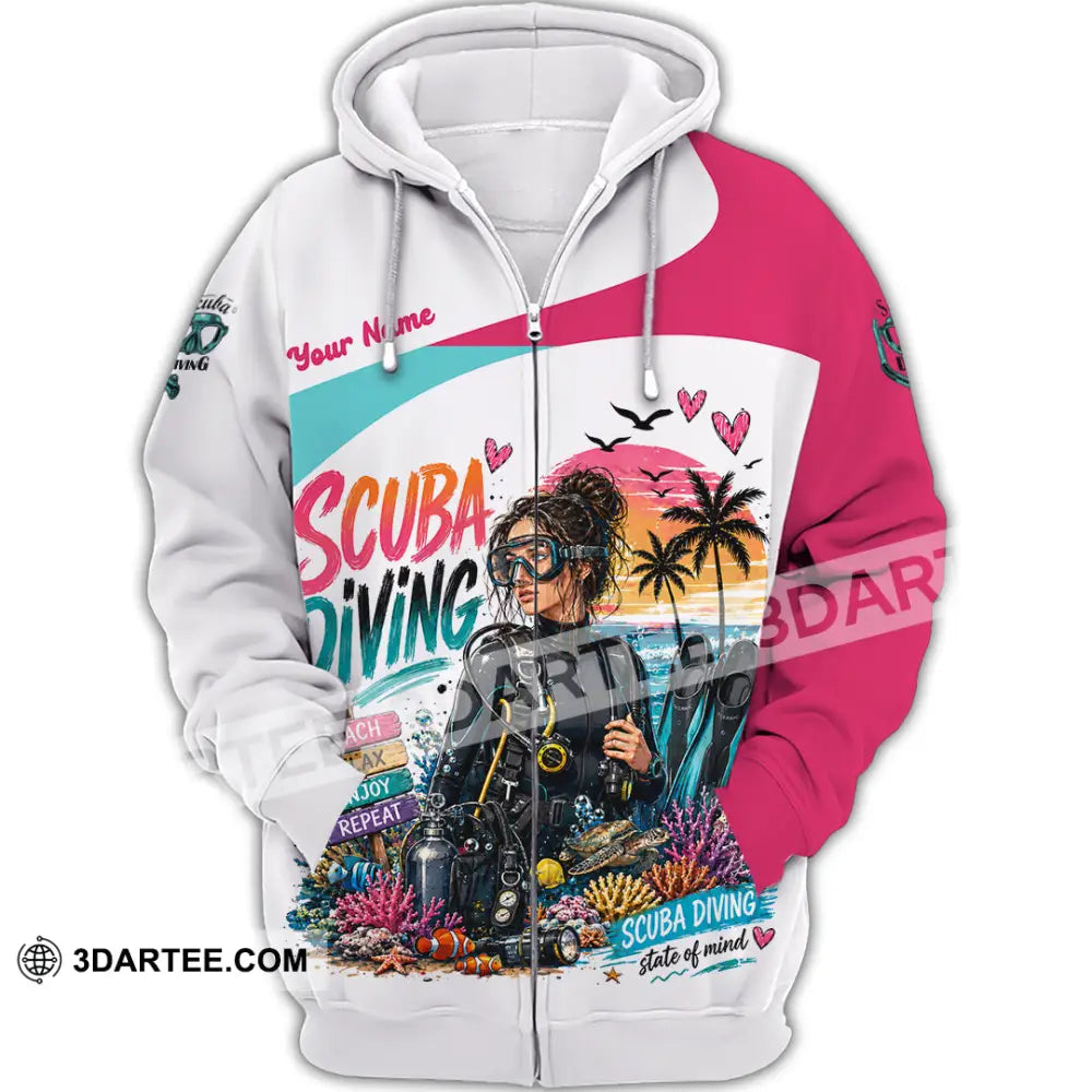 Women Shirt - Custom Scuba Diving Shirt - Zipper Hoodie / S - T-shirt