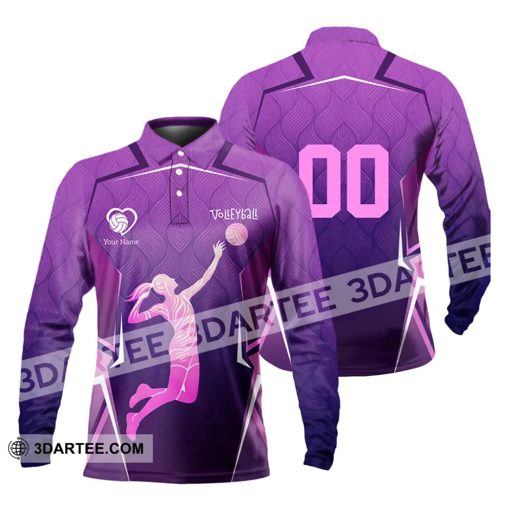 Women Shirt - Custom Volleyball 3D Shirt - Long Sleeve Polo / S - T-shirt