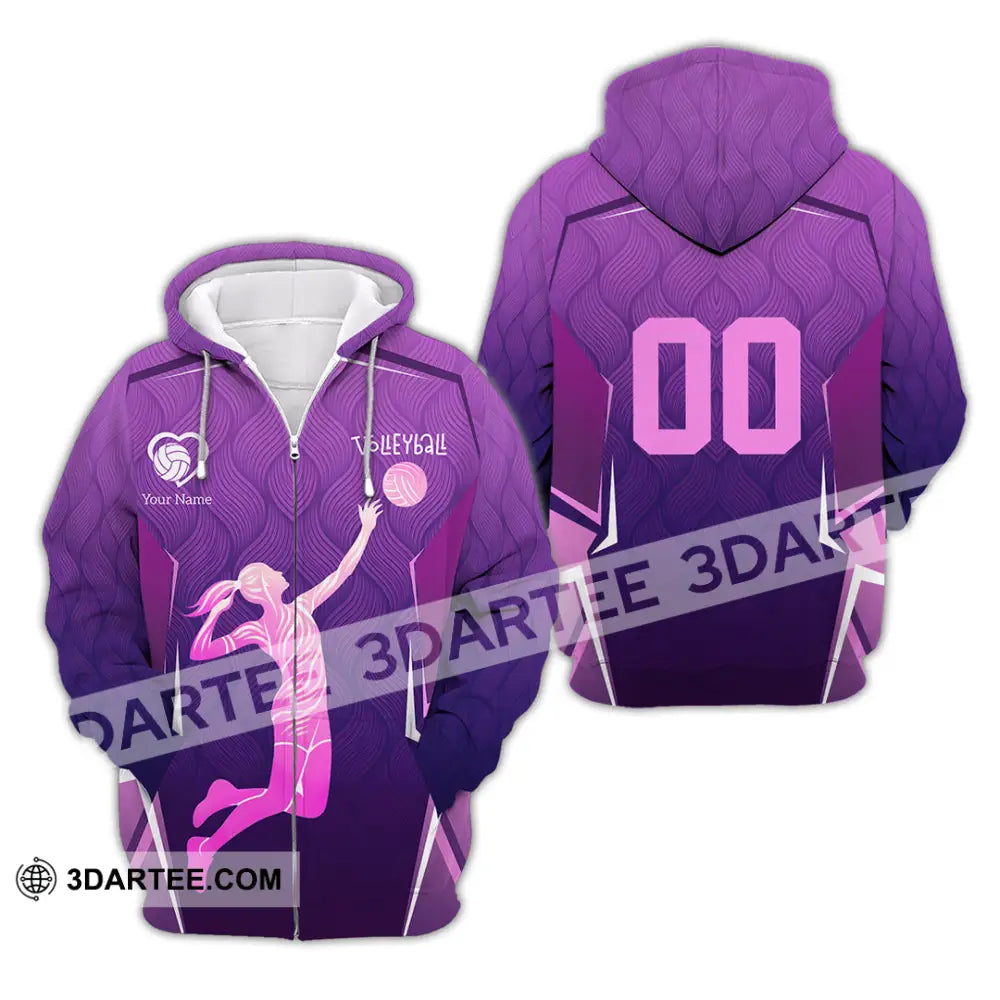 Women Shirt - Custom Volleyball 3D Shirt - Zipper Hoodie / S - T-shirt
