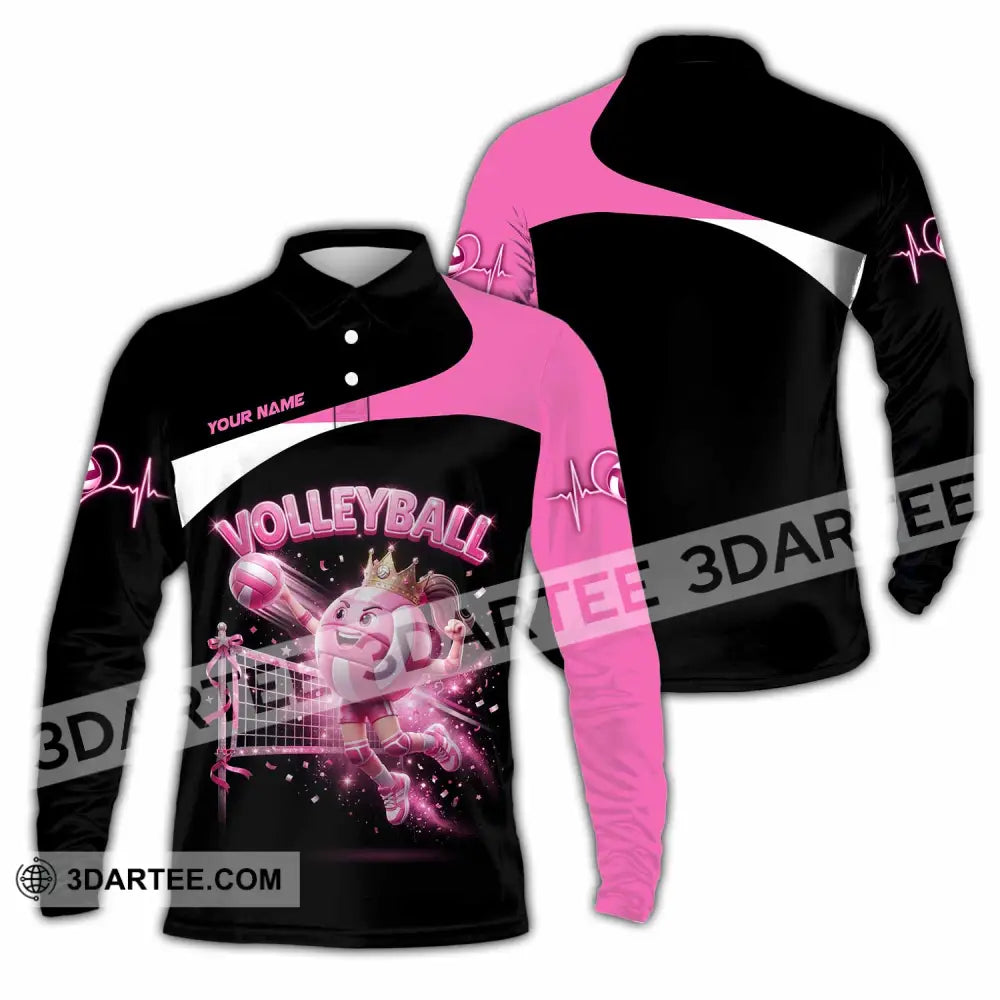 Women Shirt - Custom Volleyball Queen Shirt - Long Sleeve Polo / S - T-shirt