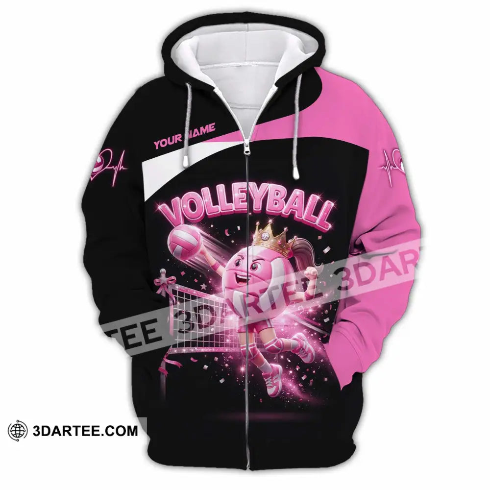 Women Shirt - Custom Volleyball Queen Shirt - Zipper Hoodie / S - T-shirt