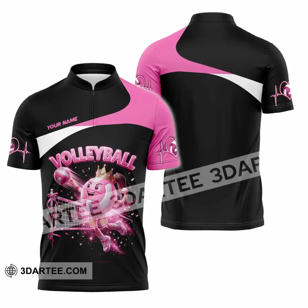 Women Shirt - Custom Volleyball Queen Shirt - Zipper Polo Shirt / S - T-shirt