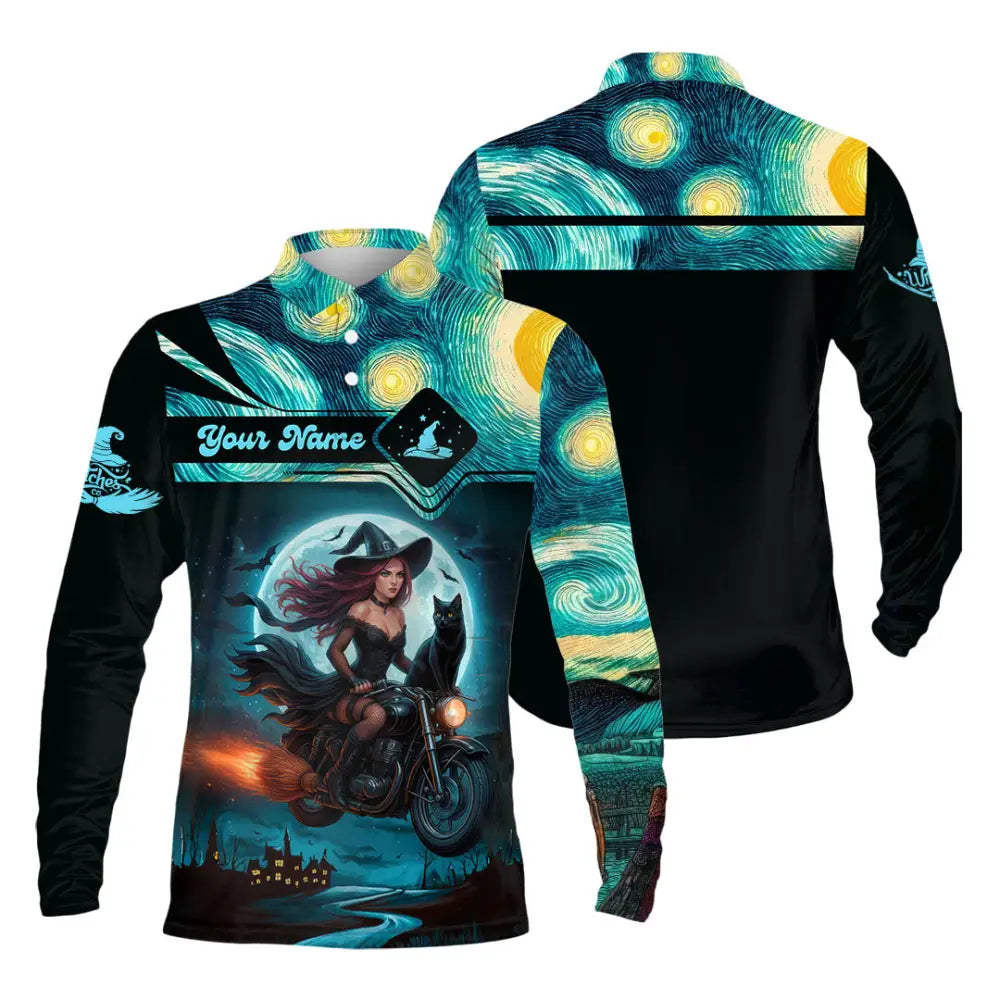 Women Shirt - Custom Witches Halloween Shirt Long Sleeve Polo / S T-shirt