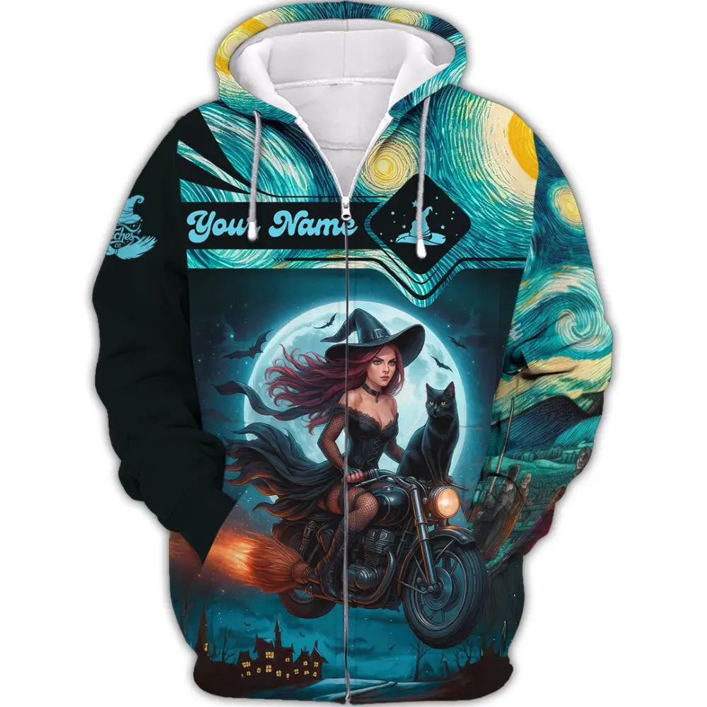 Women Shirt - Custom Witches Halloween Shirt Zipper Hoodie / S T-shirt