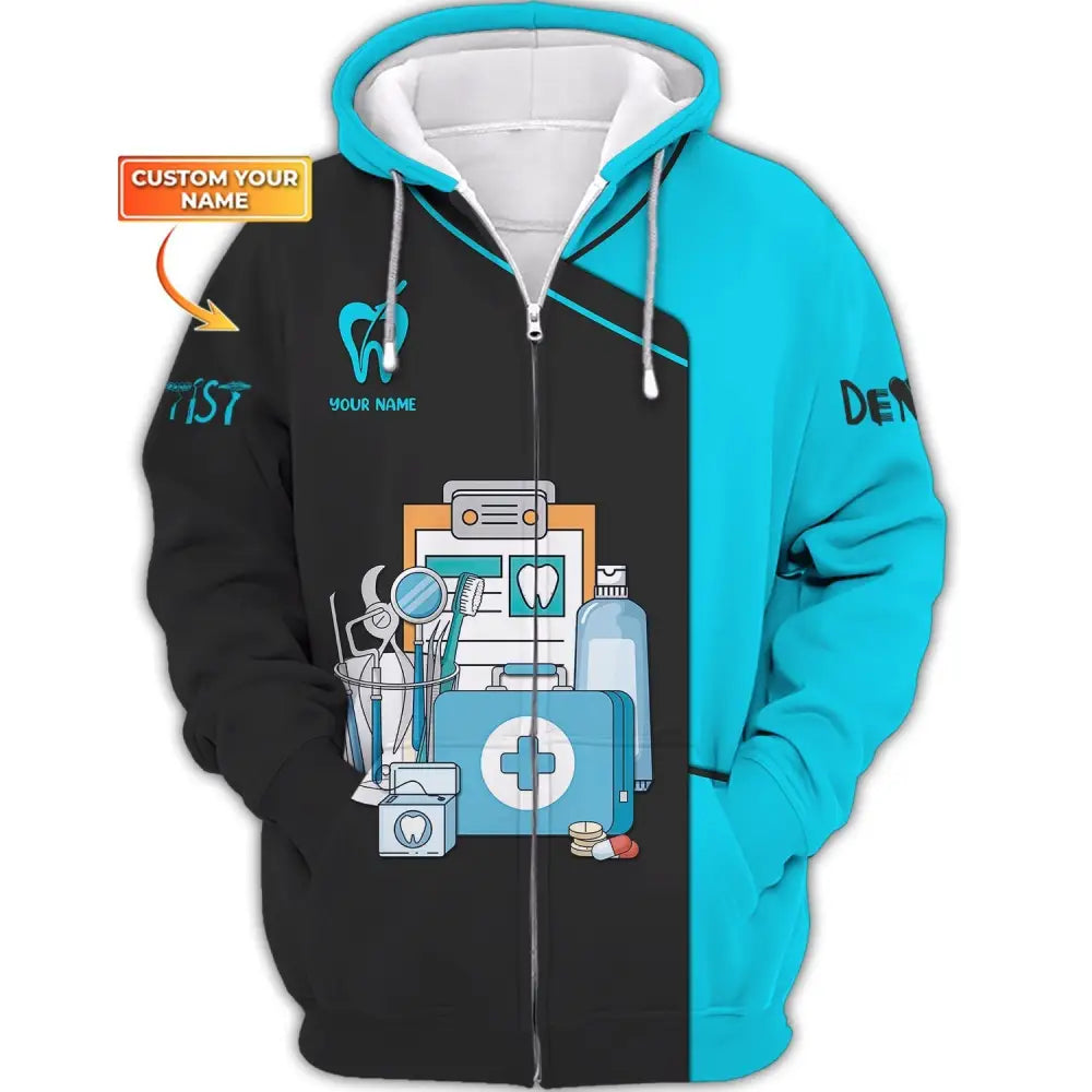 Women Shirt Dental Dentist Hoodie Sportwear Zipper / S T-Shirt