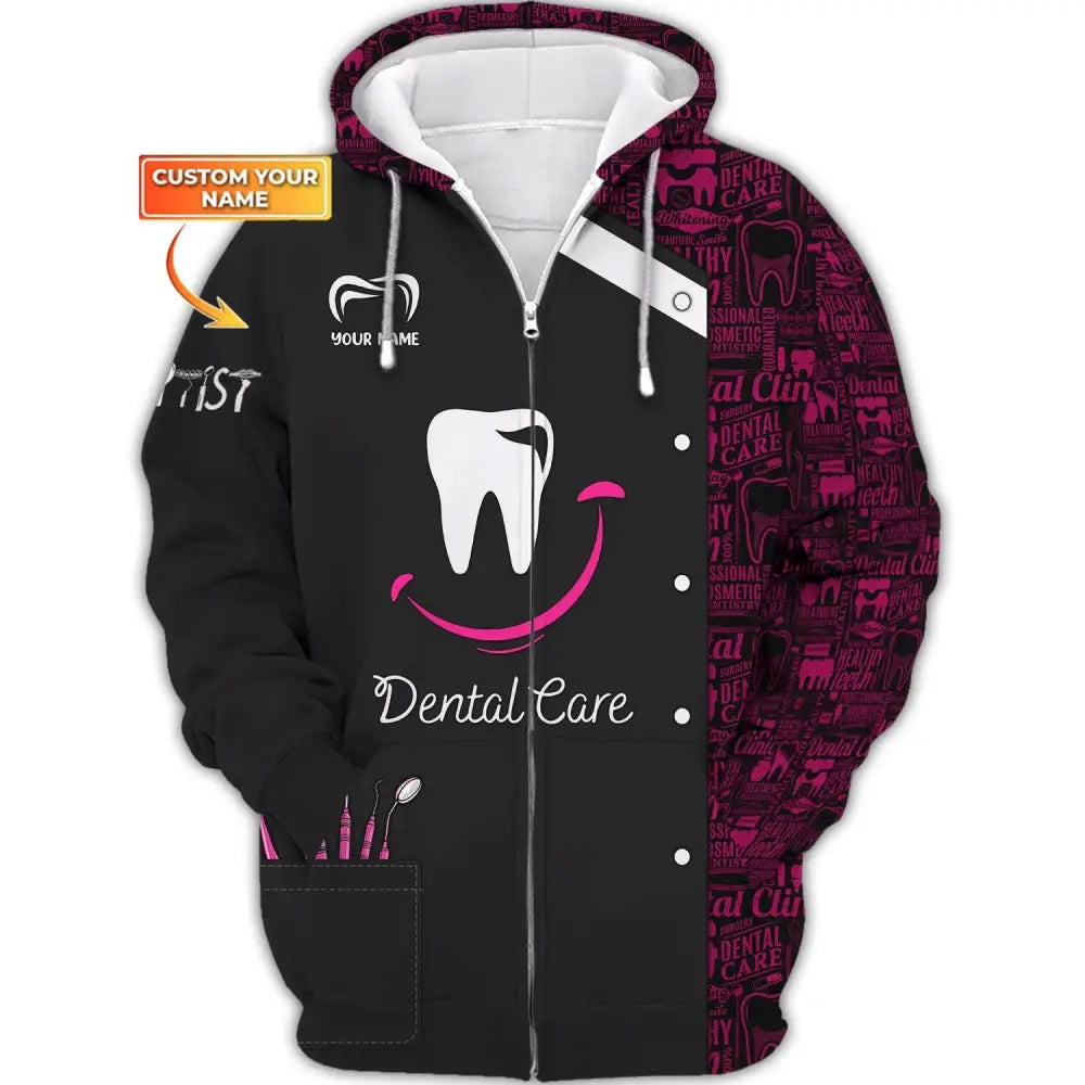 Women Shirt Dental Dentist Hoodie Sportwear Zipper / S T-Shirt