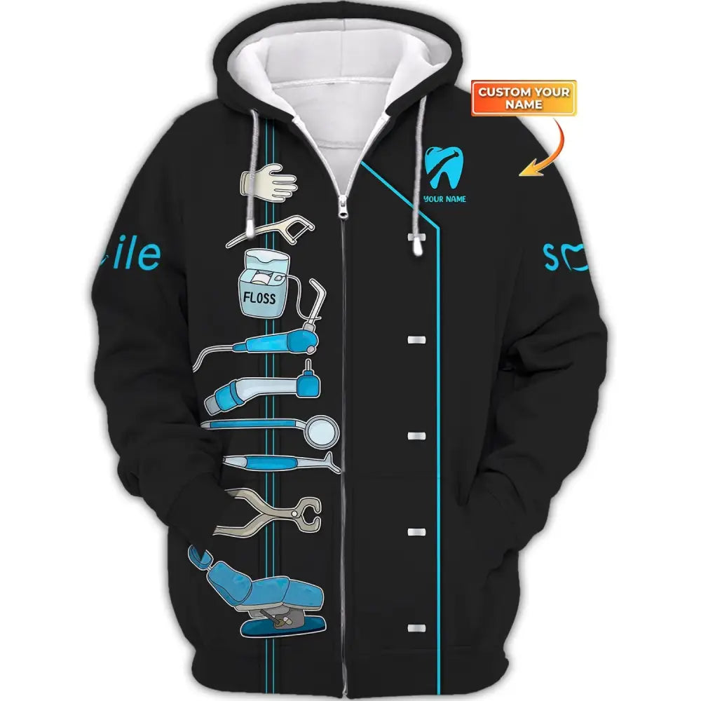Women Shirt Dental Dentist Hoodie Sportwear Zipper / S T-Shirt