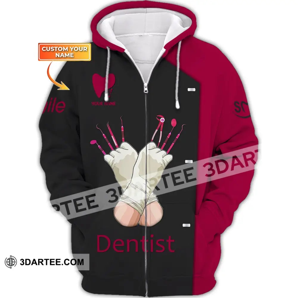 Women Shirt Dental Dentist Hoodie Sportwear Zipper / S T-Shirt