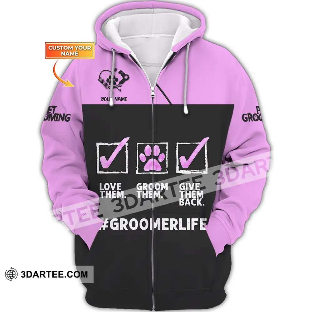 Women Shirt Groomer Life Hoodie Sportwear Zipper / S T-Shirt