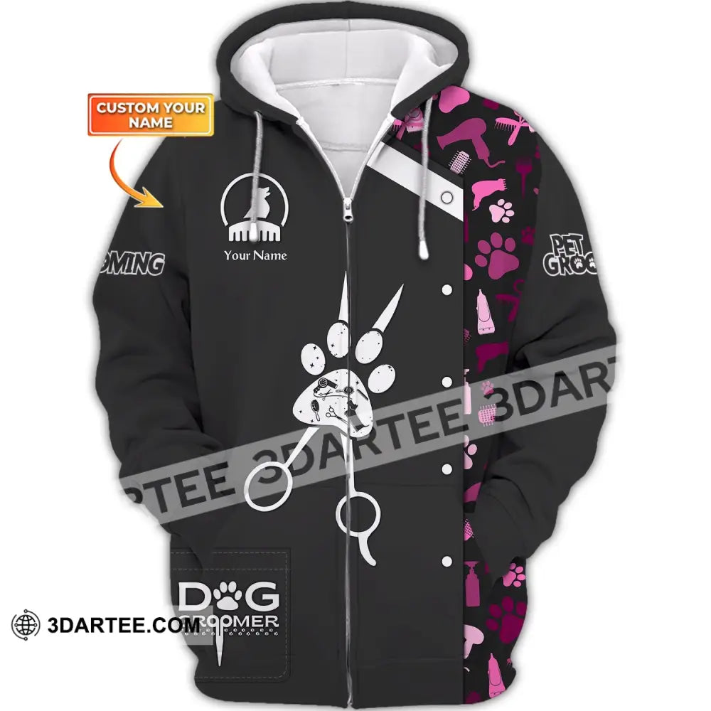 Women Shirt Groomer Life Pet Grooming Sportwear Zipper Hoodie / S T-Shirt