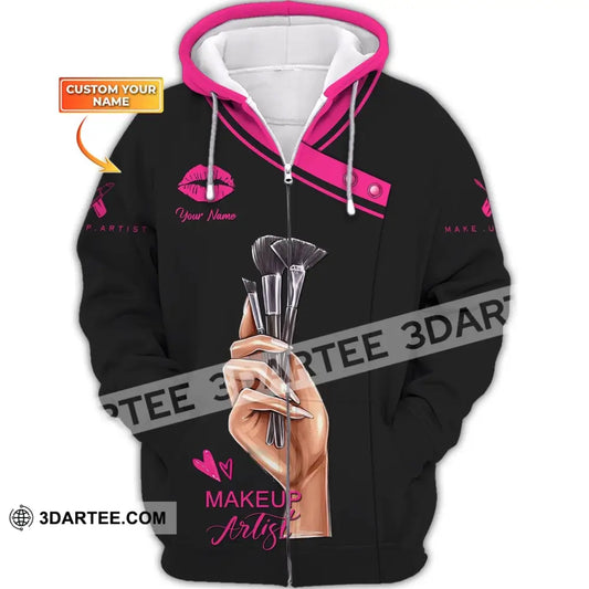 Women Shirt Makeup Artist Hoodie Sportwear Zipper / S T-Shirt