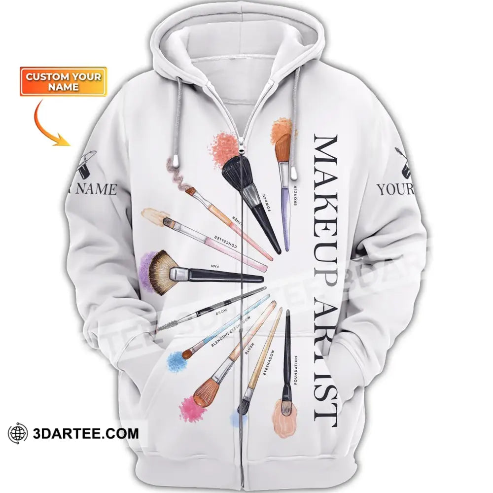 Women Shirt Makeup Artist Hoodie Sportwear Zipper / S T-Shirt