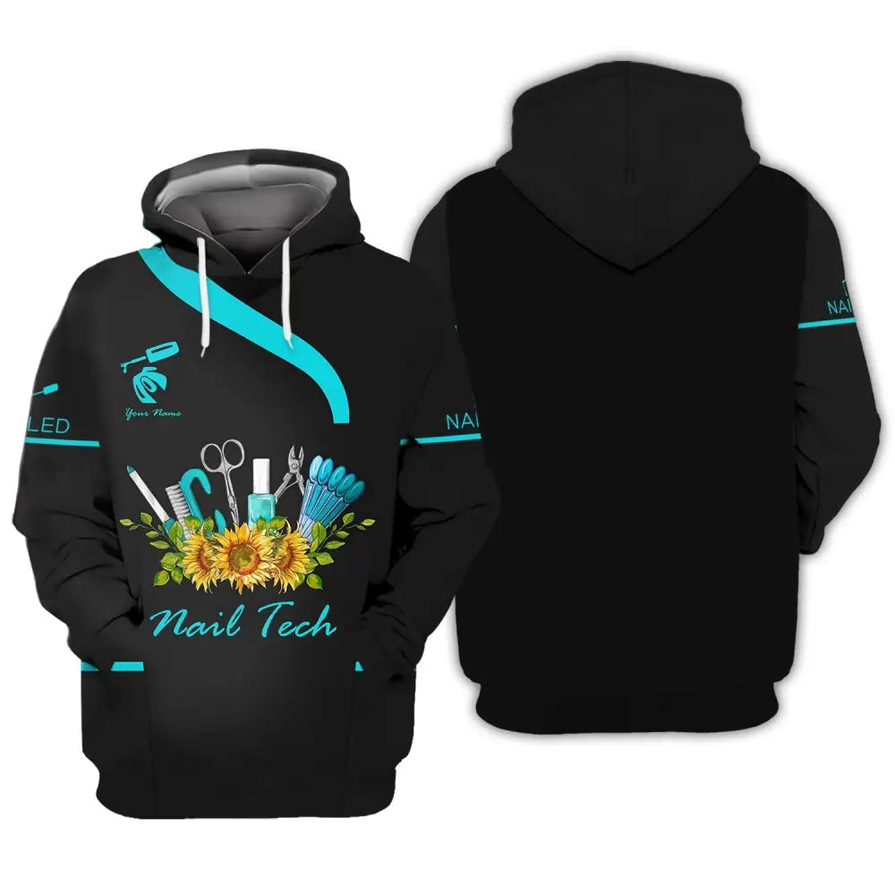 Women Shirt Nail Technician Hoodie Tech Sportwear / S T-Shirt