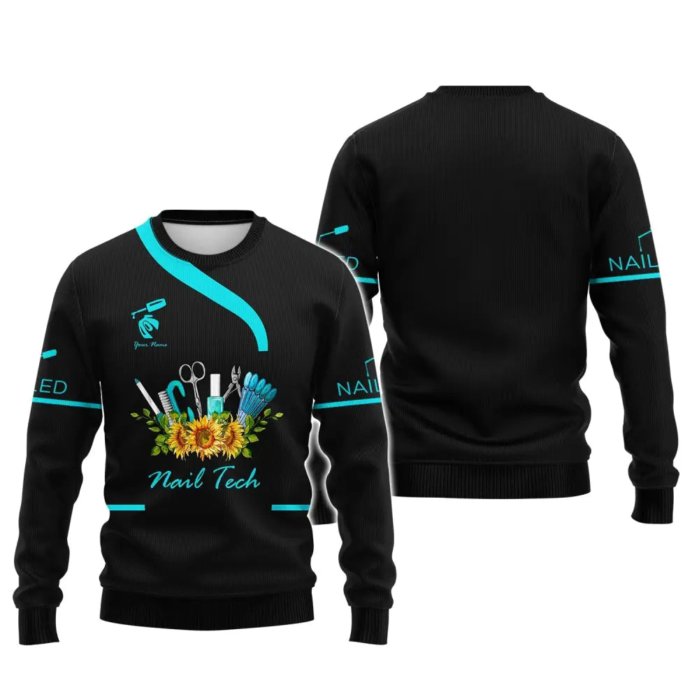 Women Shirt Nail Technician Hoodie Tech Sportwear T-Shirt