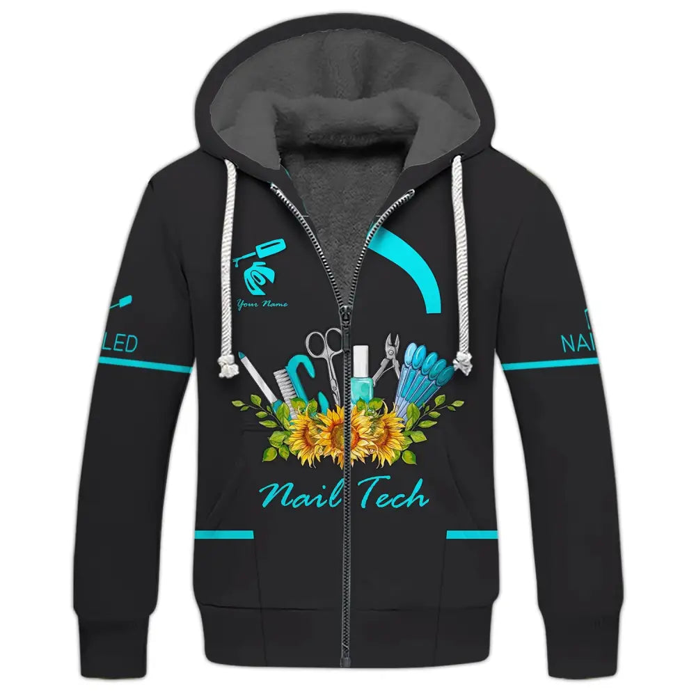 Women Shirt Nail Technician Hoodie Tech Sportwear T-Shirt